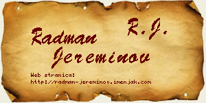 Radman Jereminov vizit kartica